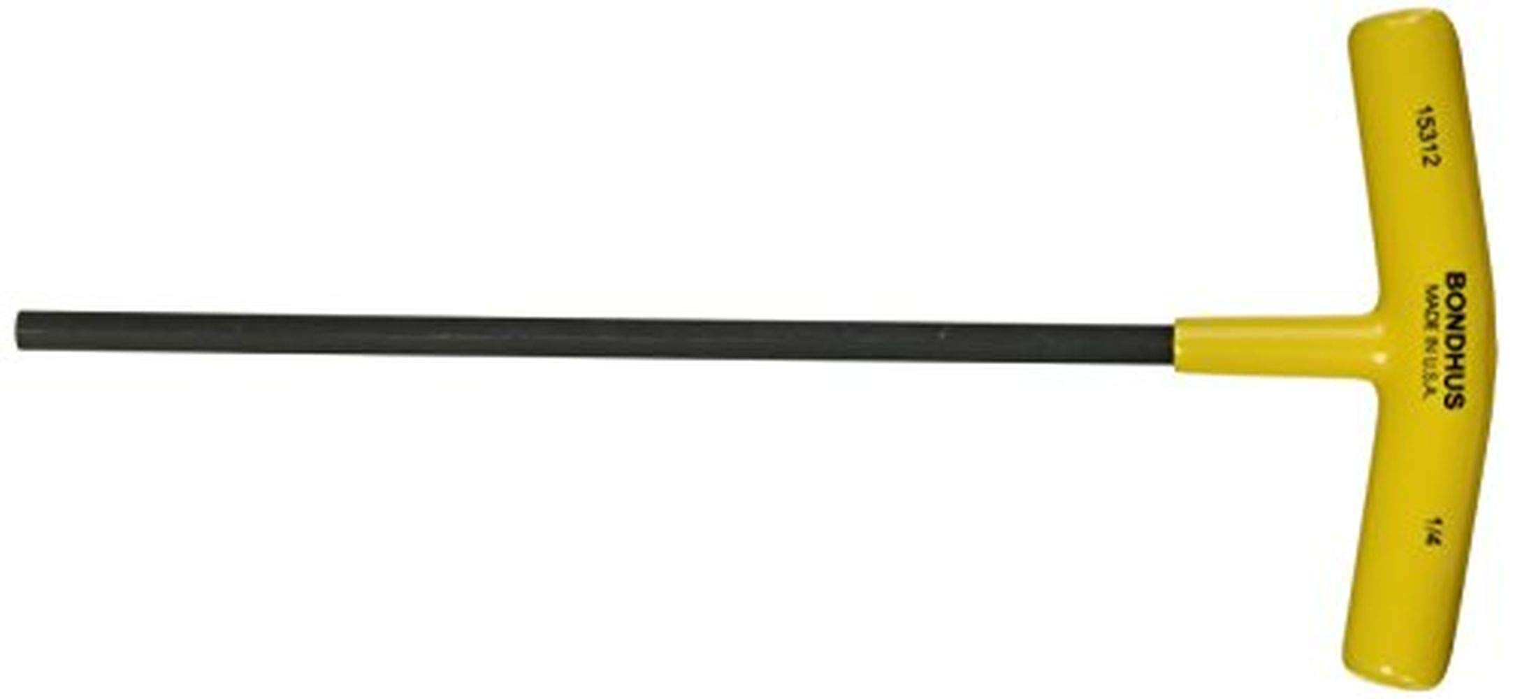 Bondhus, 1/4" T-Handle HEX Driver 9", 1/4", 15312