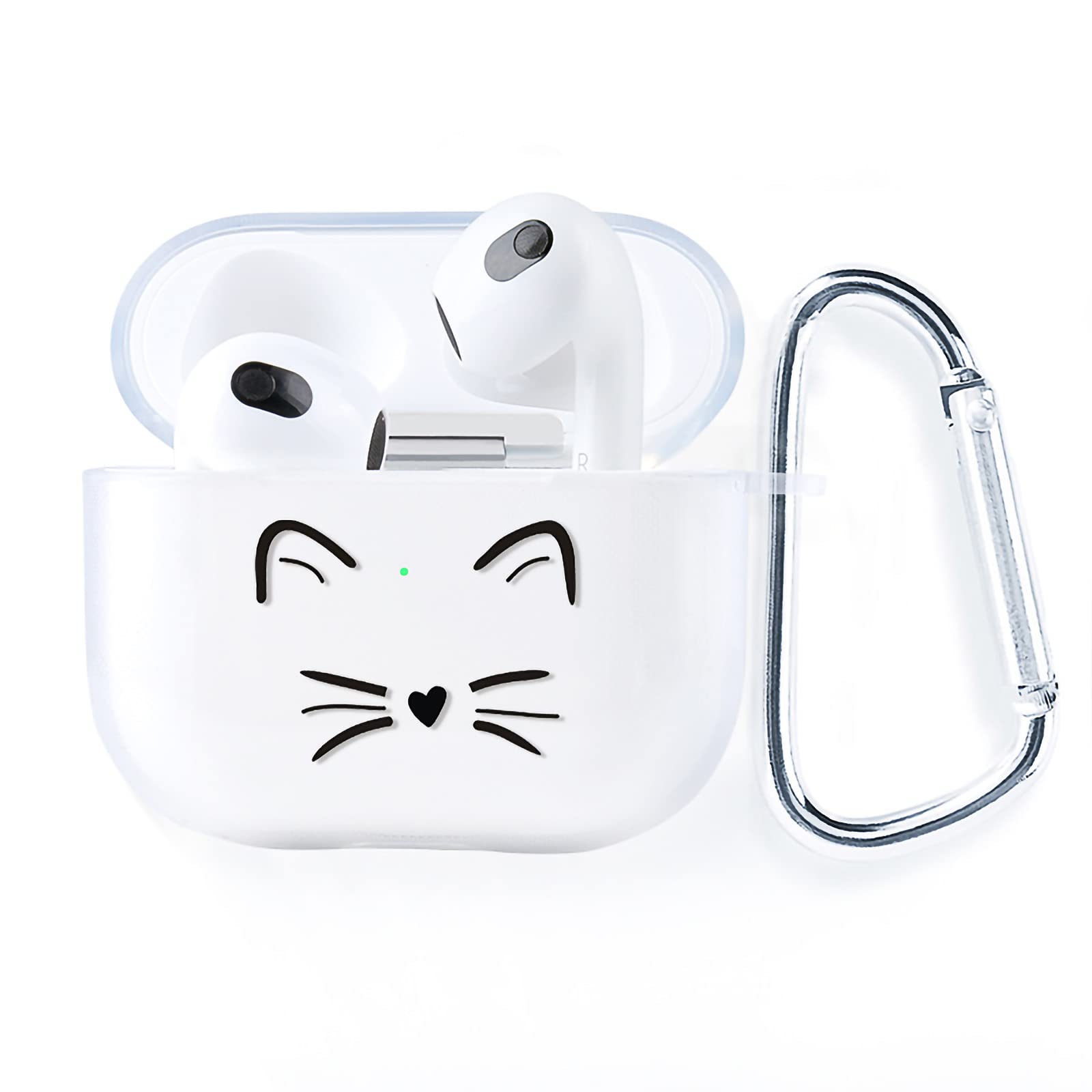 AKABEILA Apple AirPod 3 Case Cover Cute AirPods 3 Case, Compatible with Apple Wireless AirPods 3 Case Cute AirPod 3 Cases For Girls Cases Silicone Shockproof Full Protection [With Carabiner]