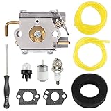 Hilom WT-827 Carburetor Air Fuel Filter Line Kit Rep 7843 753-05133 753-04333 for MTD Troy-Bilt TB10CS TB20CS TB20DC TB310QS TB320BV TB65SS TB70FH TB70SS TB90BC MS2550SE WH25CS WH80BC Gas Trimmer