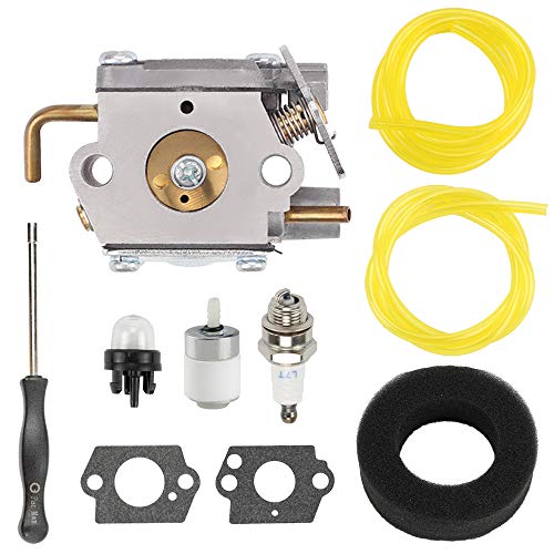 Hilom WT-827 Carburetor Air Fuel Filter Line Kit Rep 7843 753-05133 753-04333 for MTD Troy-Bilt TB10CS TB20CS TB20DC TB310QS TB320BV TB65SS TB70FH TB70SS TB90BC MS2550SE WH25CS WH80BC Gas Trimmer