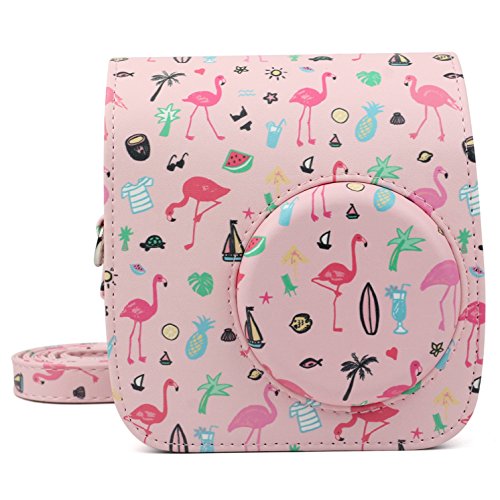 DKEnjoy Compatible Fuji Instax Mini 7S/7C, PU Leather Camera Case Bag with Adjustable Strap for Fujifilm Instax Mini 7S/7C Instant Film Camera