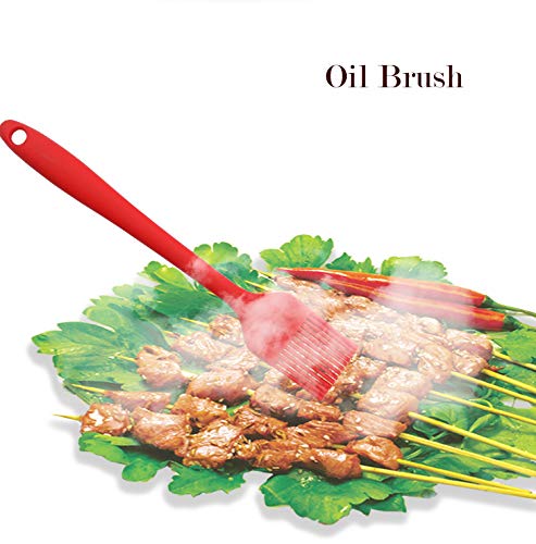 REMEE Basics Range Silicone Kitchen Utensils Set in FDA Grade with Hygienic Solid Coating Pack of 5(Red)