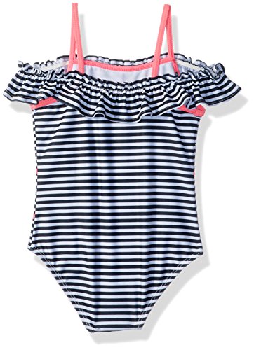 Baby Buns Toddler Girls' One Piece Summer Dream Swimsuit Set With Hooded Cover up, Multi, 4T
