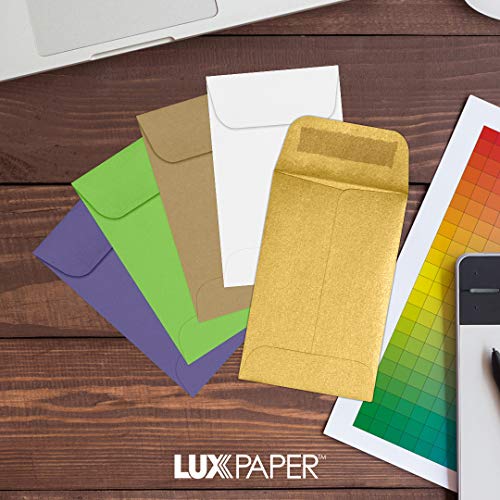 LUXPaper 1 Coin Envelopes in 80 lb. Gold Metallic, Envelopes for Coin