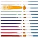 U.S. Art Supply Halloween Face Paint 12-Piece Long Handle Premium Nylon Hair Brush Set with Carry Case