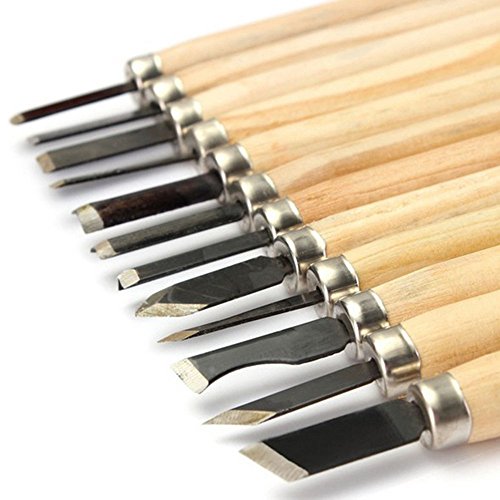 Shopline Professional 12 Pieces Wood Carving Chisel Set, Wood Carving Knife Kit