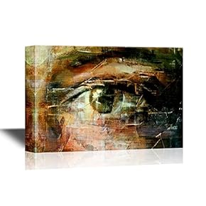 Canvas Wall Art - Eye Brush Strokes - Gallery Wrap Modern Home Art | Ready to Hang - 12x18 inches