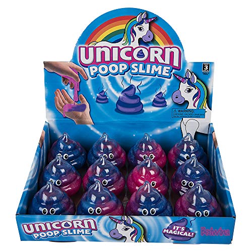 Unicorn Poop Emoji Slime - (Pack of 12) Magic Galaxy | Rainbow Glitter Slime Putty Pink, Purple, & B - //coolthings.us
