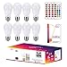 ILC RGB LED Light Bulb, Color Changing 40W Equivalent, Daylight White, 450LM Dimmable 5W E26 Screw Base RGBW, Mood Light Bulb - 12 Color Choices - Timing Infrared Remote Control Included (8 Pack)