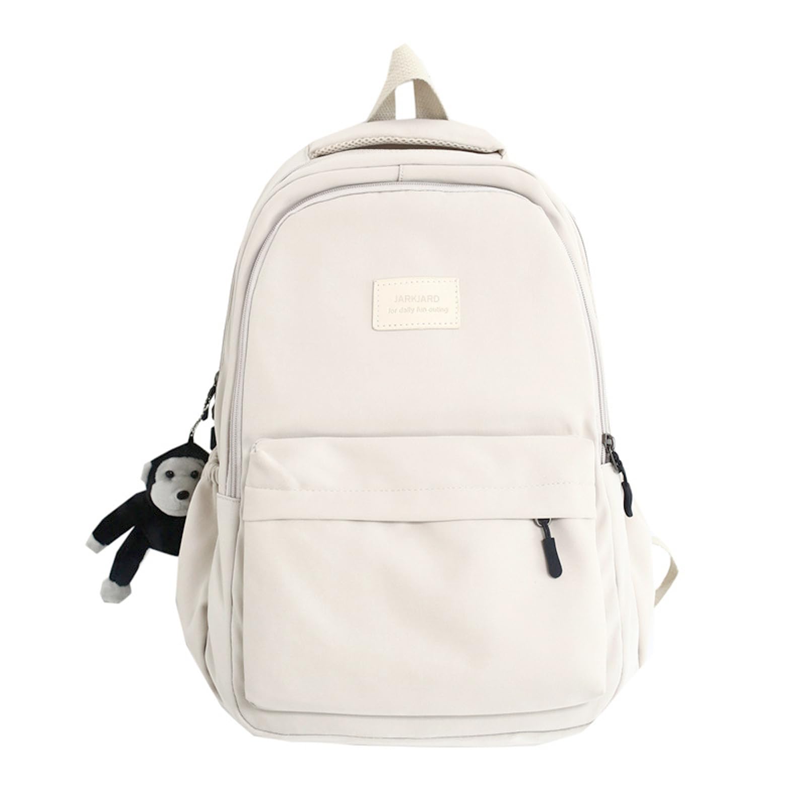Photo 1 of Aesthetic Backpack Cute Backpack for School College Backpack Large Capacity Bookbags for Girls Women Students Casual Travel Daypacks Solid Color(White)