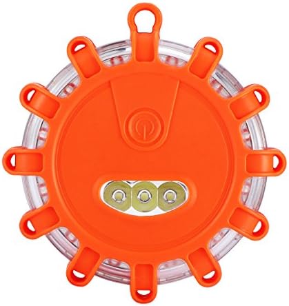 Vingtank LED Road Flare Flashing Warning Rechargeable Safety Light Roadside Flare Emergency Disc Beacon with Hook, Magnetic Base for Car or Marine (1 Pack)
