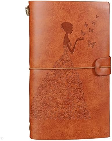 Refillalbe Leather Writing Journal Diary Notebook, A7 Vintage PU Leather Cover Traveler Notebook Journals Sketchbook Travel Journal Writing Diary,3 Inserts,Travel to Write in, Gift for Men & Women