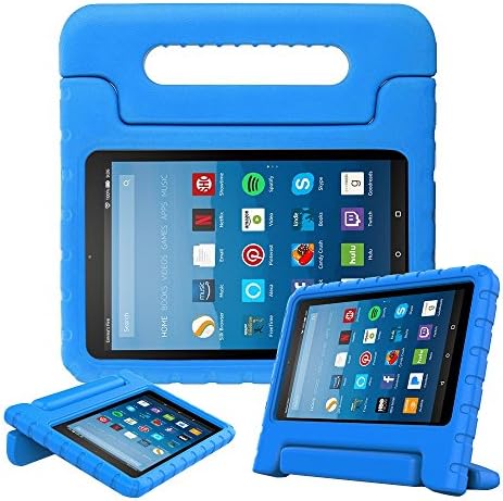 ANMANI Kids Case for New Fire HD 8 2017 - Light Weight Shock Proof Handle Kid-Proof Cover Kids Case for All New Fire HD 8 Tablet (2017 Release), Blue