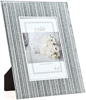 Philip Whitney 4x6 Striped Glitter Silver