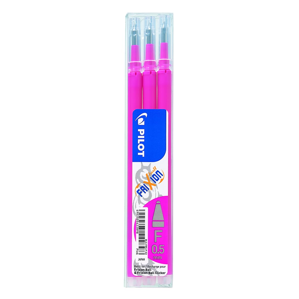 Pilot Refills for Frixion Clicker Rollerball 0.5 mm (Pack of 3) - Pink