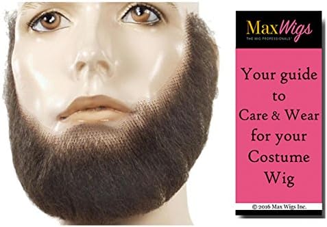 M55 Discount Full Face Beard Color Strawberry Blonde - Lacey Wigs Synthetic Lace Backed Hand Made Fake Facial Bundle with MaxWigs Costume Wig Care Guide
