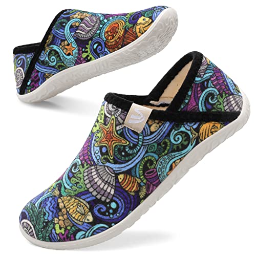 Fuzzy House Slippers for Women Men Indoor Closed