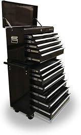 US PRO 16 Drawer Mechanics Roll Cabinet Tool Box Chest Black view 6