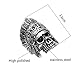 Eamaott Cool Indian Chiefs Headdress Skull Ring Men Stainless Steel Hip Hop Biker Ring