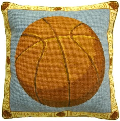 Deluxe Pillows Basket Ball - 16 x 16 inces needlepoint pillow