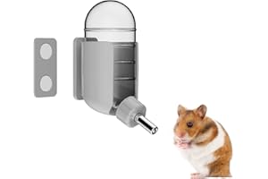 TOKAYIFE Hamster Water Bottle with Magnetic Holder, Freestanding Water Bottle for Glass Tanks, Suitable for Syrian Dwarf Hamsters Gerbils Mice Rats Degus (Grey, 4oz)