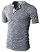H2H Mens American Flag Henley Short Sleeve Cool Shirts With Button Trim