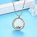 Birthstone Family Tree of Life Screw Floating Charm Living Memory Locket, DIY Stainless Steel Toughened Glass Pendant Necklace (Magnet-Engraving)