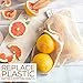 Reusable Produce Bags - PataBee Zero Waste Products Reduce Plastic Sustainable & Eco-Friendly - Natural & Healthy Organic Cotton Drawstring Bag Set of 8 pcs for Grocery, Vegetables, Fruit & Bulk Food