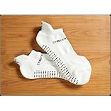 Crescent Moon ExerSocks Barre, Yoga & Pilates Socks (3-pack) Medium (White)