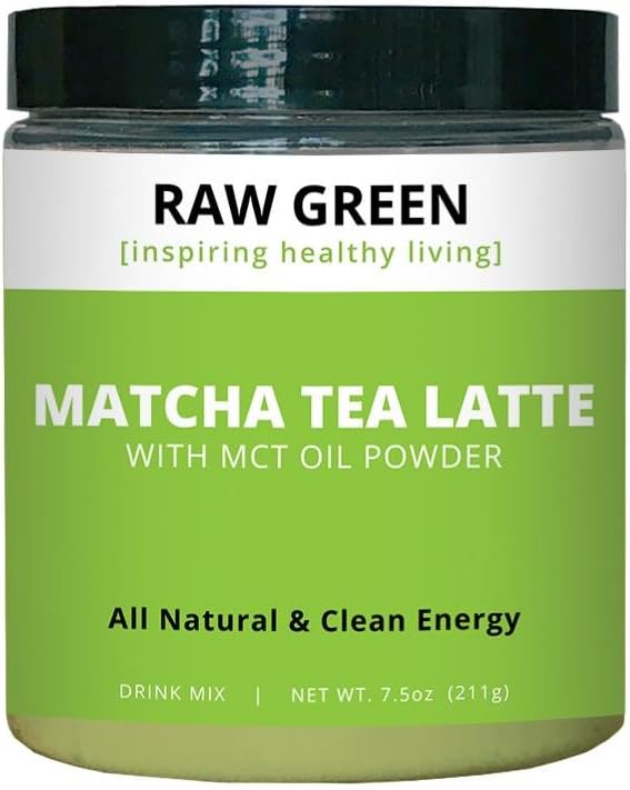 Raw Green Matcha Tea Latte with Coconut Oil MCT - Coffee Alternative - Ceremonial Grade Matcha - Ketogenic