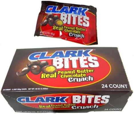 Clark Bites Real Peanut Butter Chocolate Crunch 2.3 Ounce Bags (Pack of 24)