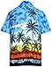 LA LEELA Mens Hawaiian Shirts Short Sleeve Button Down Shirt Men's Party Shirts Casual Vacation Tropical Shirts for Men Funny XXL Island View Blue