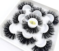 HBZGTLAD 5 Pairs 25mm 3D Mink False Eyelashes with