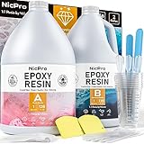 Nicpro 2 Gallon Crystal Clear Epoxy Resin Kit, High