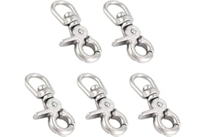 Joyzan Marine Snap Hook, Stainless Steel Trigger Snaps Swivel Lobster Scissor Clasps Buckles Boating Eye Spring Diving Claw Clips Houseboat Pet Dog Leashes Purse Straps Belting Flag Pole Cages 5PCS
