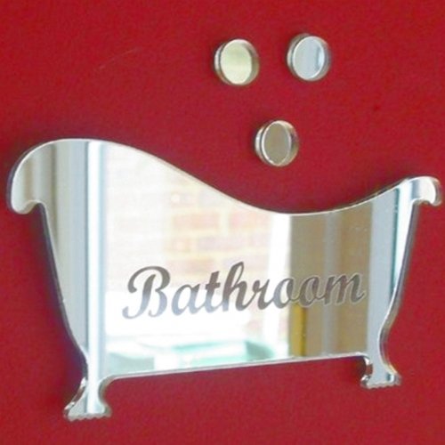 Super Cool Creations Engraved Bath & Bubbles Mirror Bathroom Door Sign - 60cm x 32cm