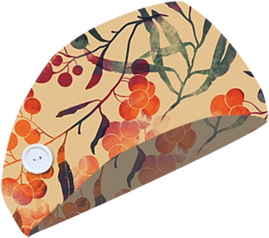 DDKK Yoga Headbands for Women, Workout Turban Heawrap with Buttons Breathable Floral Printed Elastic Hair Accessories for Outdoor Activies Running Sports Travel (H)