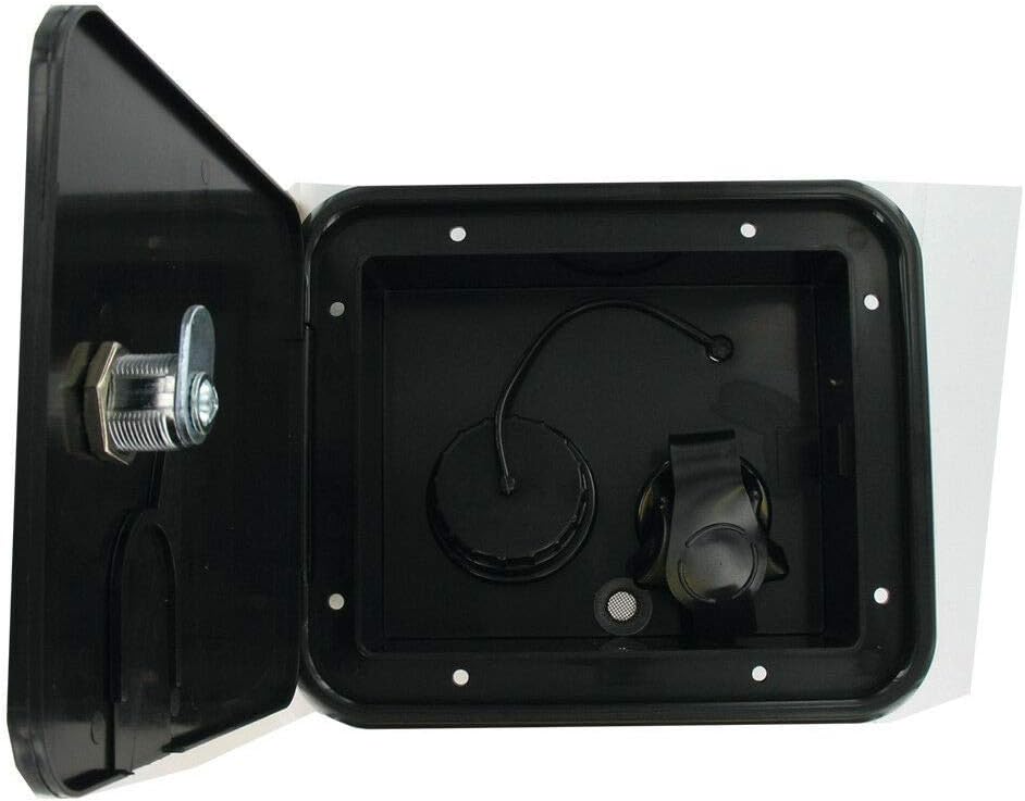 Black Gravity Plastic City Water Tank Inlet Hatch Camper Trailer RV Lock Door