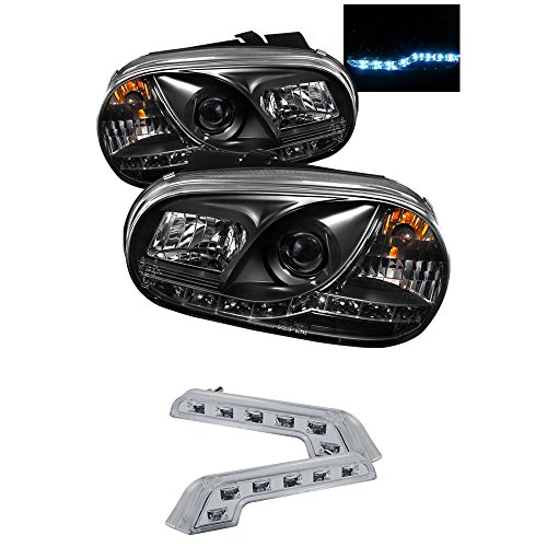 99-05 VW VOLKSWAGEN GOLF GTI PROJECTOR HEADLIGHTS HEAD LIGHTS + 8 LED FOG LAMPS