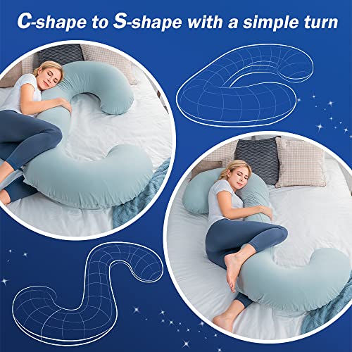 INSEN Pregnancy Pillow, Cooling Pregnancy Body Pillow with Jersey Cover