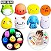 HLXY Bath Toys for Kids 8 Pack Light up Toys Flashing Colourful Light Baby Shower Bathtime Bathtub Toys For Kids and Toddler Rubber Cat Octopus Frog Bear Rabbit Seal Egg and Chick