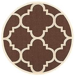 SAFAVIEH Courtyard Collection 5'3" Round Dark Brown