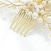 Unicra Wedding Leaf Decorative Hair Comb Bridal Hair Accessories with Pure Bead for Brides and Bridesmaids (Gold)