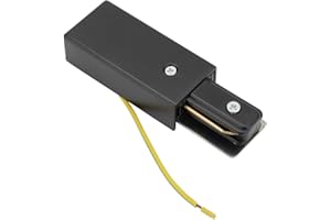 Aexit Track Live Lighting fixtures and Controls End Connector Insulated 2-Wire Rail Joiner Light Mounted Fitting Black