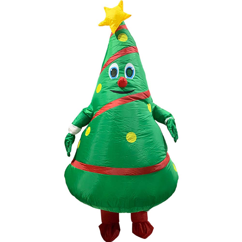 RTWAY Inflatable Christmas Tree Costume,Creative Adults Blow Up Cartoons Costume Halloween Party Cosplay Mascot Costume Cosplay Inflatable Christmas
