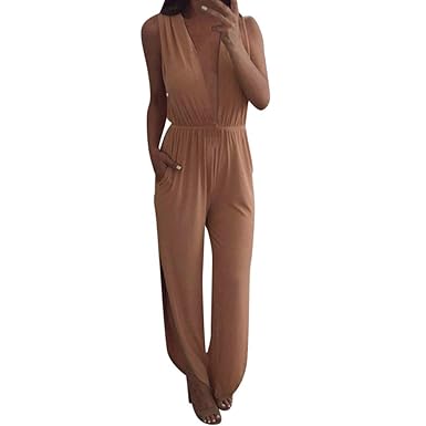 Monos De Vestir Mujer Sunnsean Pantalones Largos Elegante Monos