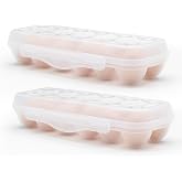Pedersean Egg Storage for Refrigerator, Egg Holder for Fridge with Lid, Stackable Egg Storage with Safety Buckle (2)