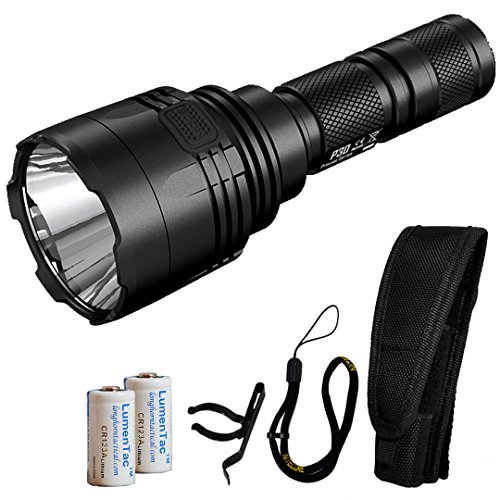 Nitecore P30 1000 Lumen 676 Yard Long Throw LED Flashlight with 2X LumenTac CR123A Batteries