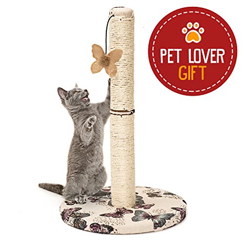 Cat Scratching Post with Hanging Butterfly Toy