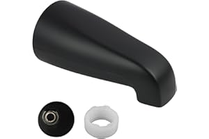 TOHHDOV Universal Matte Black Bathtub Faucet Tub Spout, Without Diverter, for Bathroom Shower Head Compatibility 5.16 Inch Length, Fits 1/2" IPS and 3/4" Inside Thread Connection Tub